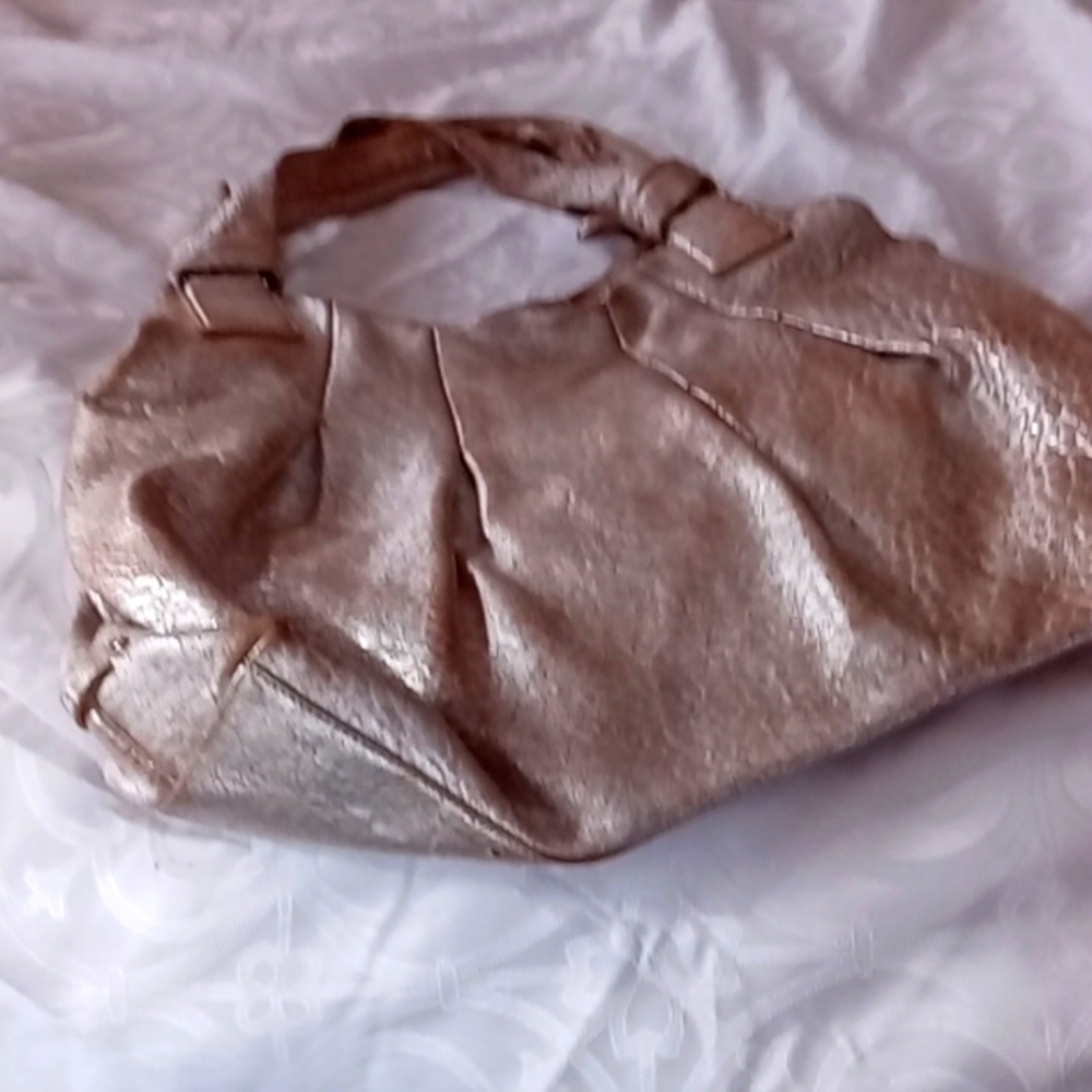 Cole Haan silver leather handbag
